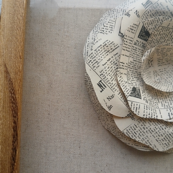 Framed Paper Flower Art Wall Decor 3D Floral Music Notes In Shadow Box 11 x 11 - Picture 4 of 15